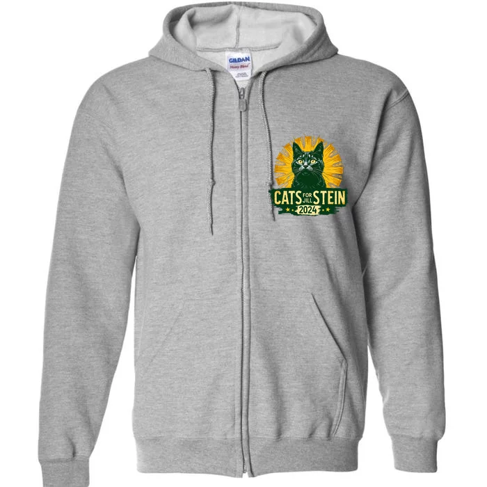 Cats For Jill Stein For President 2024 Usa Green Full Zip Hoodie