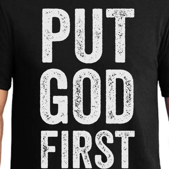 Christian Faith Jesus Gifts Women Put God First Pajama Set