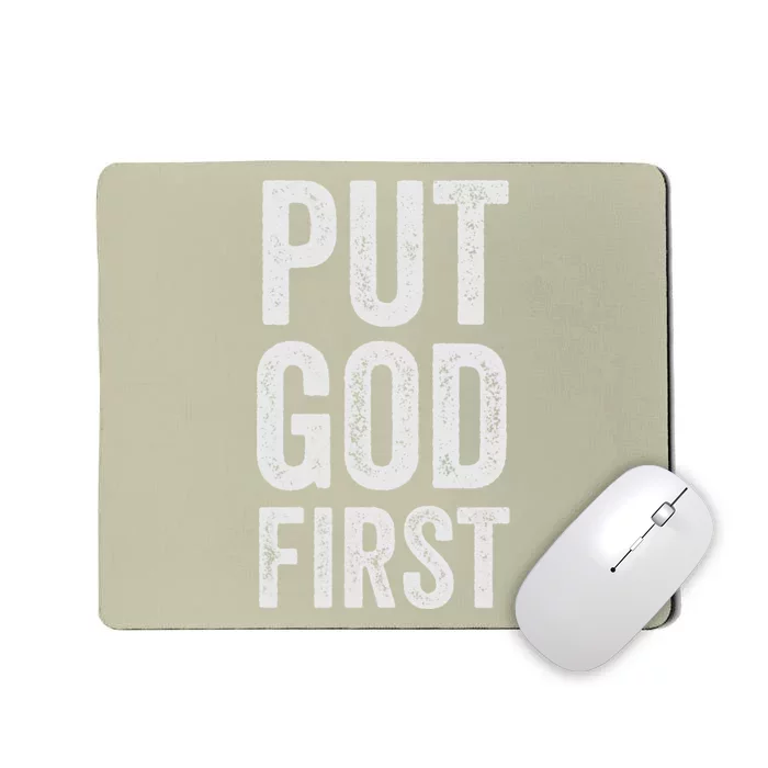 Christian Faith Jesus Gifts Women Put God First Mousepad