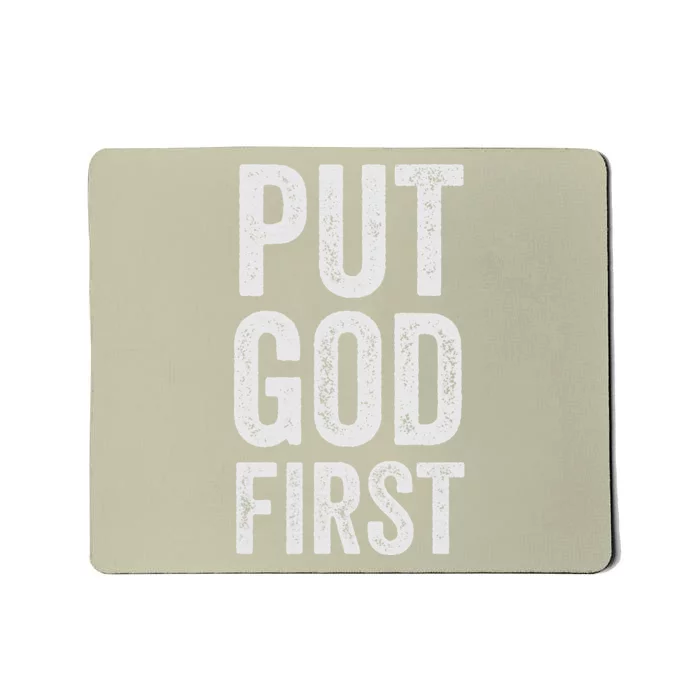 Christian Faith Jesus Gifts Women Put God First Mousepad