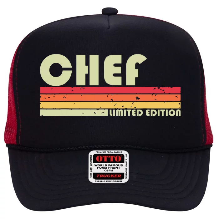 CHEF Funny Job Title Profession Birthday Worker Idea High Crown Mesh Trucker Hat