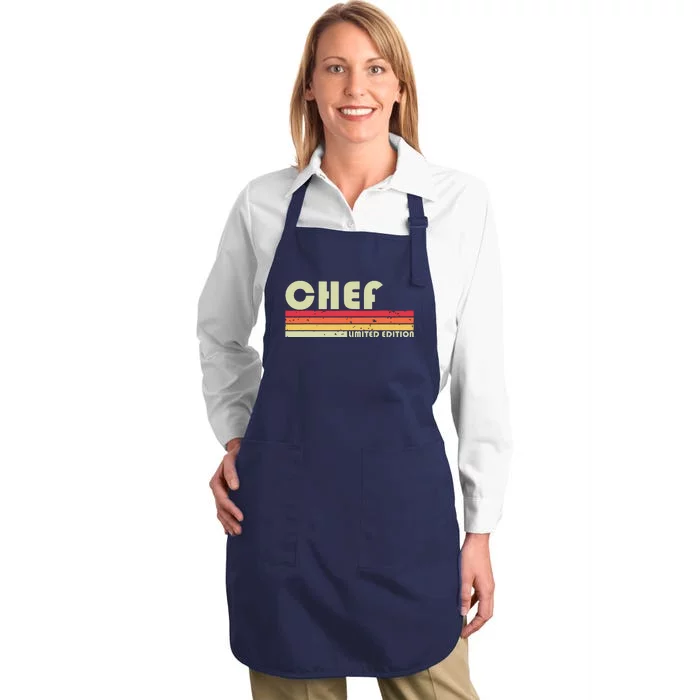 CHEF Funny Job Title Profession Birthday Worker Idea Full-Length Apron With Pocket