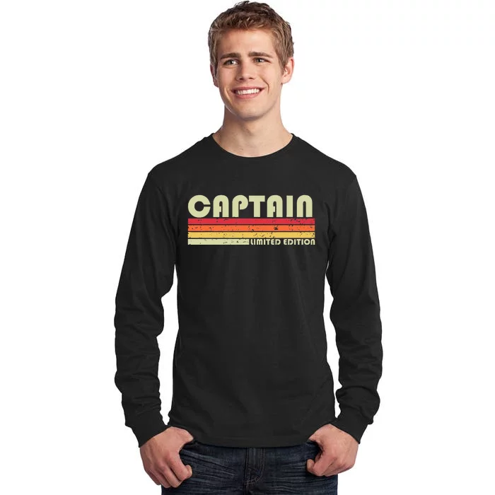 Captain Funny Job Title Profession Birthday Worker Idea Tall Long Sleeve T-Shirt