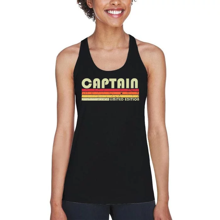 Captain Funny Job Title Profession Birthday Worker Idea Women's Racerback Tank