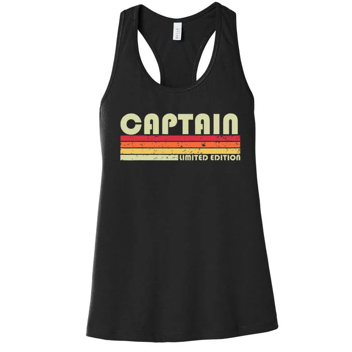 Captain Funny Job Title Profession Birthday Worker Idea Women's Racerback Tank