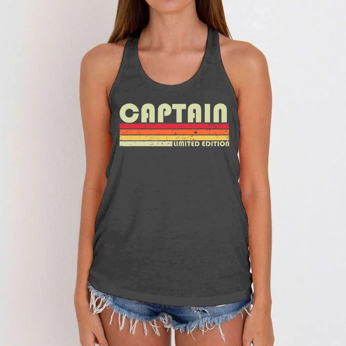 Captain Funny Job Title Profession Birthday Worker Idea Women's Knotted Racerback Tank