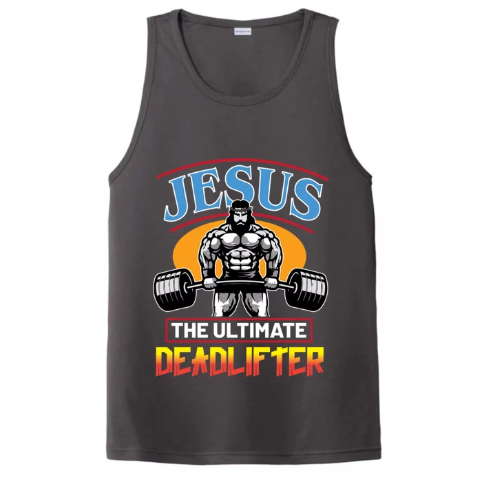 Christian Funny Jesus Ultimate Deadlifter Cool Gift Performance Tank