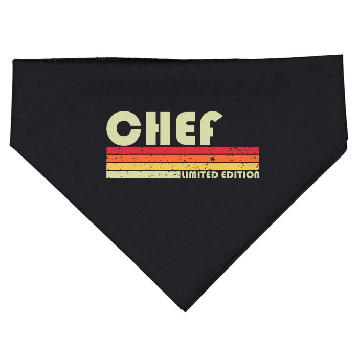 Chef Funny Job Title Profession Birthday Worker Idea USA-Made Doggie Bandana