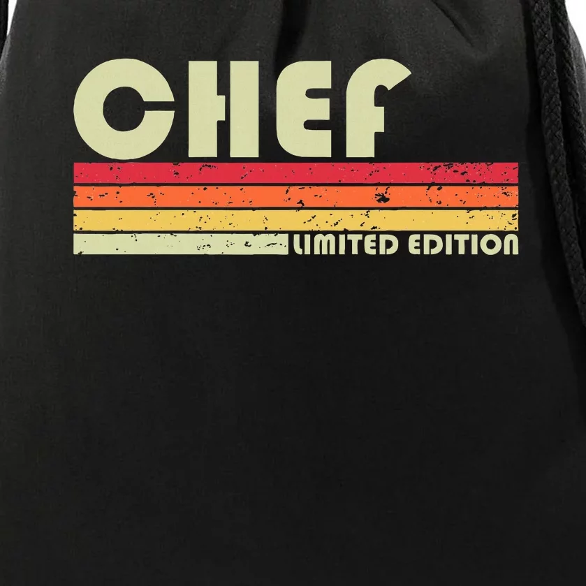 Chef Funny Job Title Profession Birthday Worker Idea Drawstring Bag