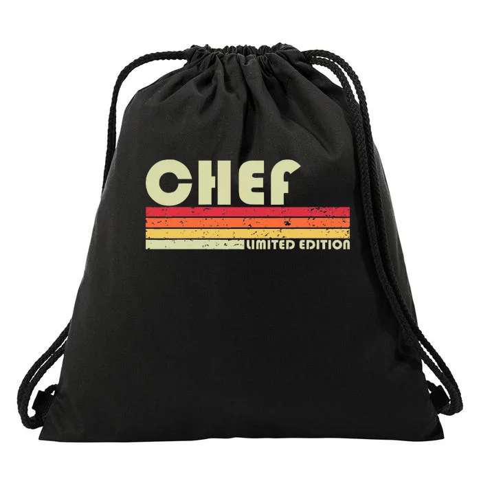 Chef Funny Job Title Profession Birthday Worker Idea Drawstring Bag