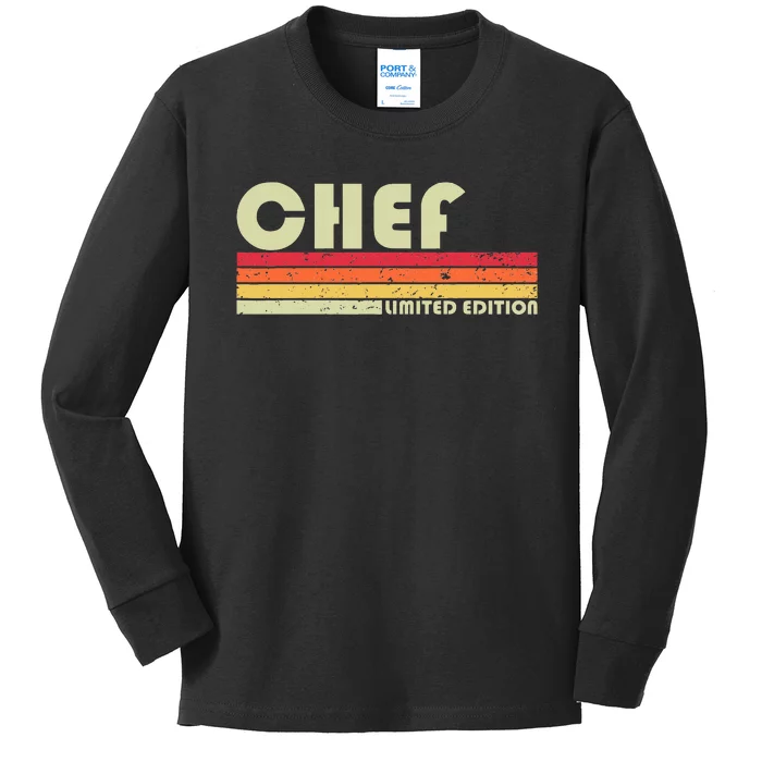 Chef Funny Job Title Profession Birthday Worker Idea Kids Long Sleeve Shirt