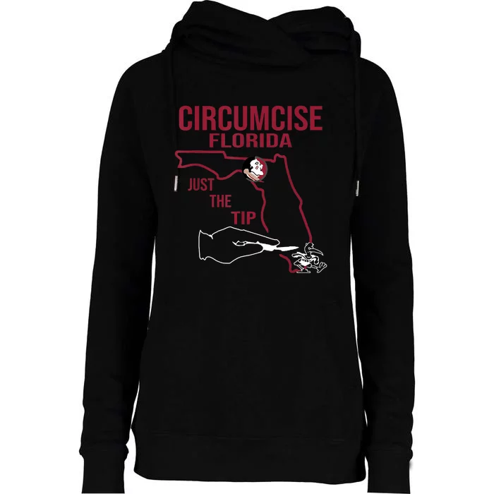 Circumcise Florida Just The Tip Womens Funnel Neck Pullover Hood