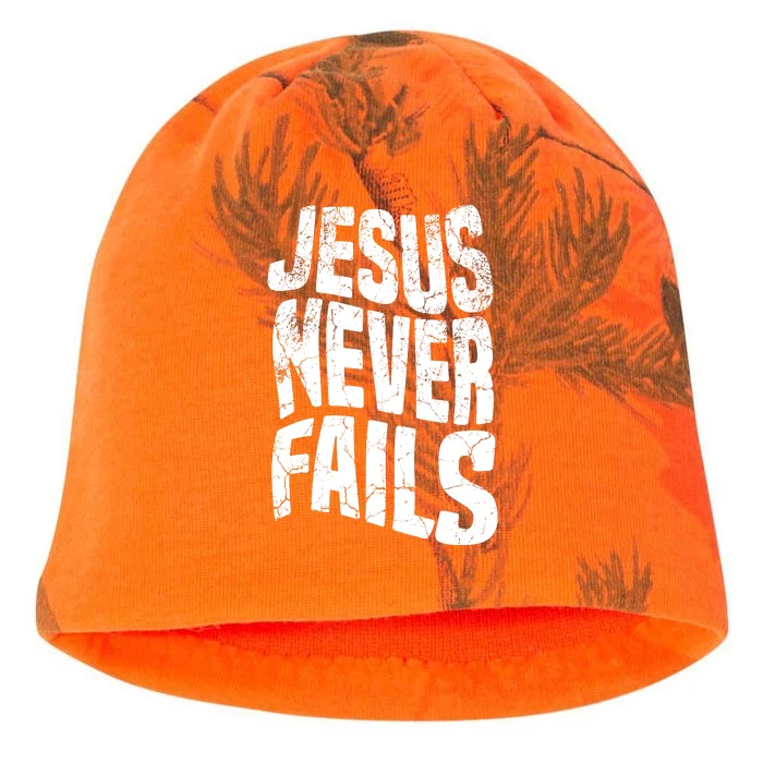 Christian Faith Jesus Never Fails Gift Kati - Camo Knit Beanie