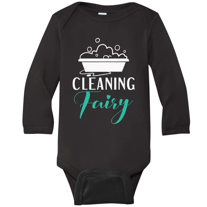 Cleaning Fairy Janitor Custodian Baby Long Sleeve Bodysuit