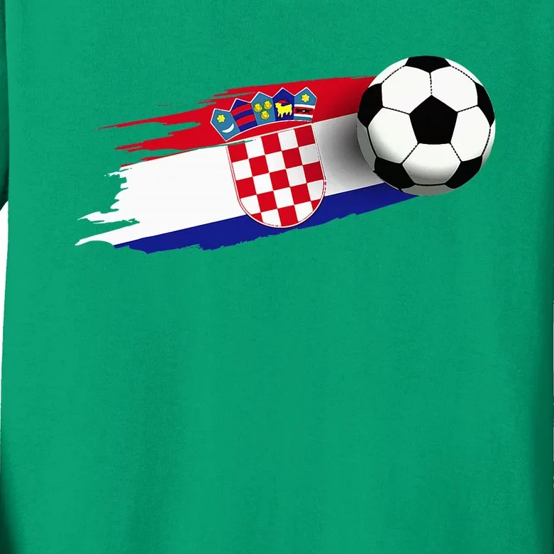 Croatia Flag Jersey Croatian Soccer Team Croatian Kids Long Sleeve Shirt