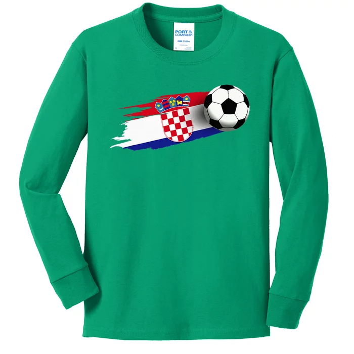 Croatia Flag Jersey Croatian Soccer Team Croatian Kids Long Sleeve Shirt