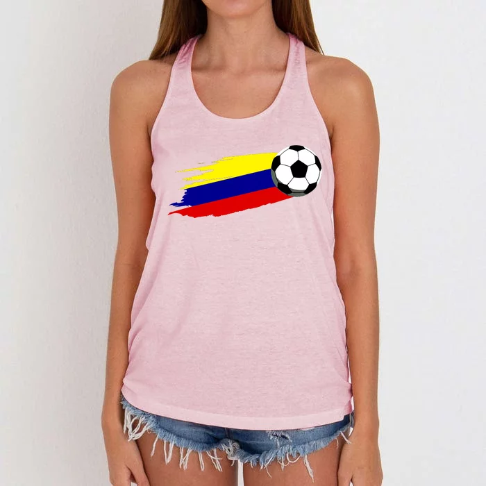 Colombia Flag Jersey Colombian Soccer Team Colombian Women's Knotted Racerback Tank