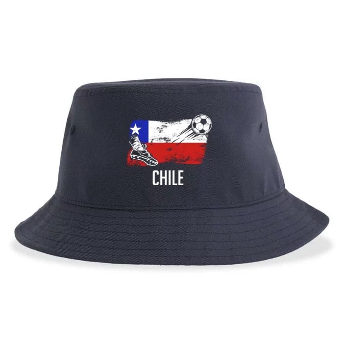 Chile Flag Jersey Chilean Soccer Team Chilean Sustainable Bucket Hat