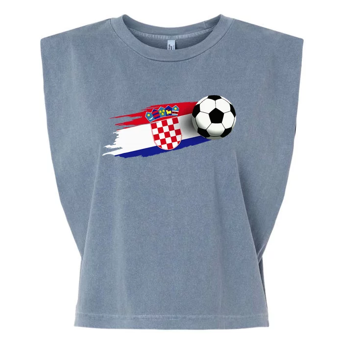 Croatia Flag Jersey Croatian Soccer Team Croatian Garment-Dyed Women's Muscle Tee