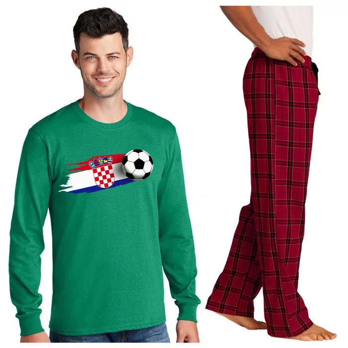 Croatia Flag Jersey Croatian Soccer Team Croatian Long Sleeve Pajama Set