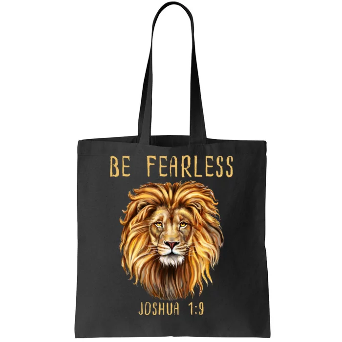 Christian Fearless Joshua 1:9 Faith Gift Tote Bag