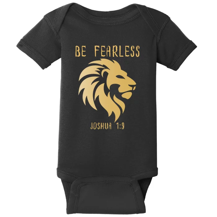 Christian Fearless Joshua 1:9 Faith Gift Baby Bodysuit