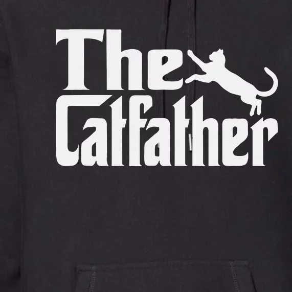 Cat Father Kitty Dad Fathers Day Meow Feline Premium Hoodie