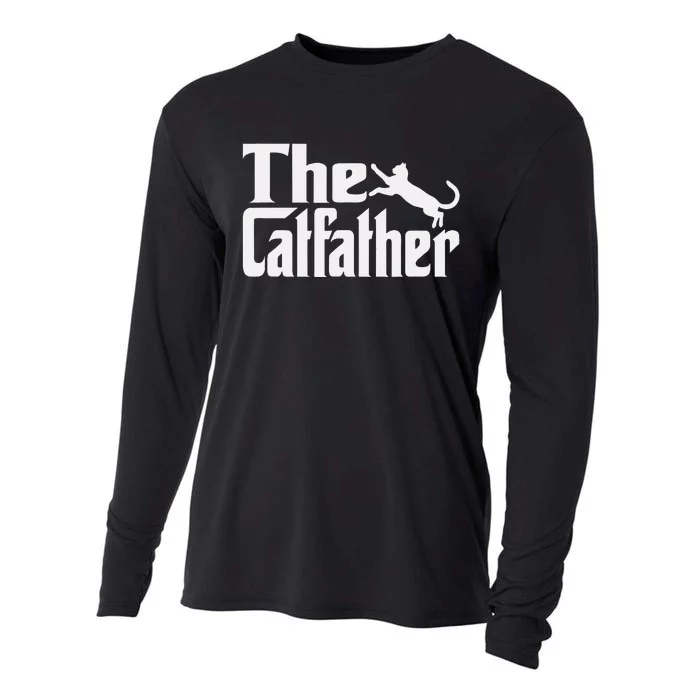 Cat Father Kitty Dad Fathers Day Meow Feline Cooling Performance Long Sleeve Crew