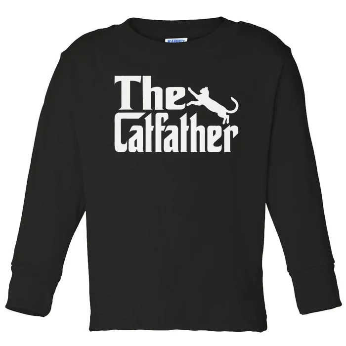 Cat Father Kitty Dad Fathers Day Meow Feline Toddler Long Sleeve Shirt