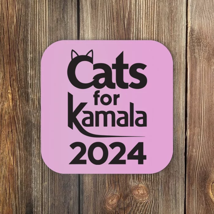 Cats For Kamala 2024 Funny Political Harris Supporter Coaster