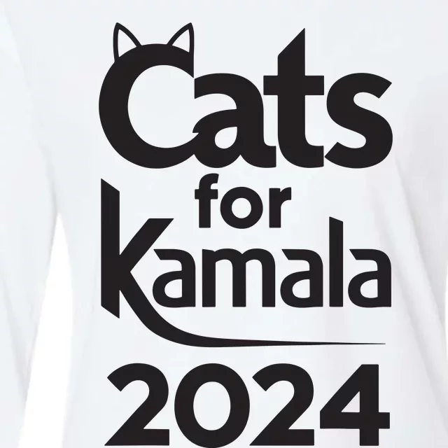 Cats For Kamala 2024 Funny Political Harris Supporter Womens Cotton Relaxed Long Sleeve T-Shirt