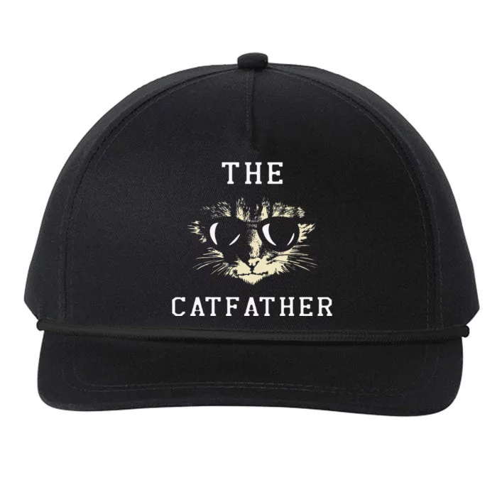 Cat Father Kitty Dad Fathers Day Meow Feline Gift Snapback Five-Panel Rope Hat