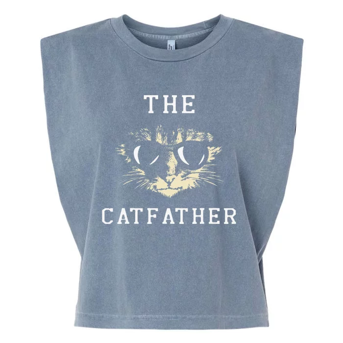 Cat Father Kitty Dad Fathers Day Meow Feline Gift Garment-Dyed Women's Muscle Tee