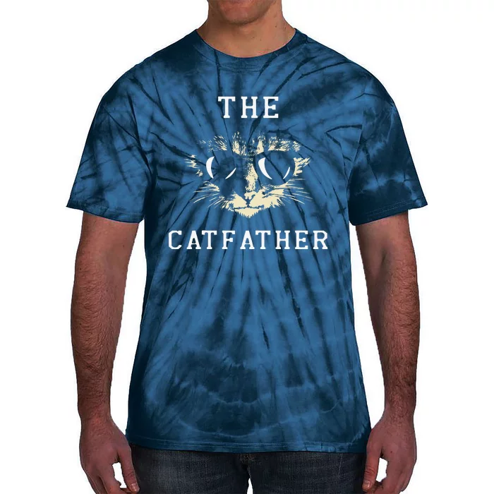 Cat Father Kitty Dad Fathers Day Meow Feline Gift Tie-Dye T-Shirt