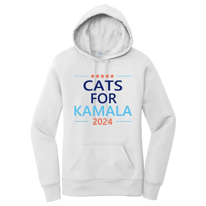 Cats For Kamala Harris 2024 Childless Cat Lady Jd Vance Women's Pullover Hoodie