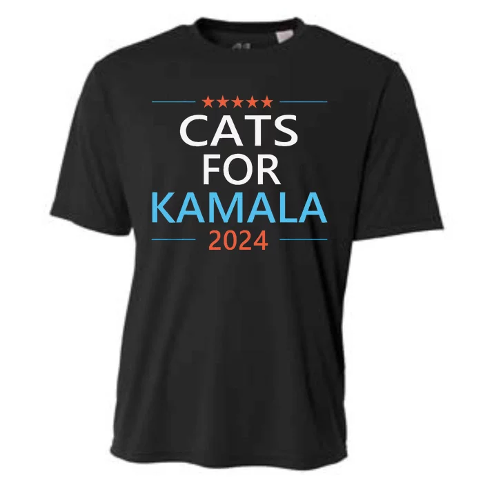 Cats For Kamala Harris 2024 Childless Cat Lady Jd Vance Cooling Performance Crew T-Shirt