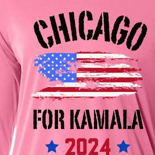 Chicago For Kamala 2024 Dnc Kamala Harris Supporter Cooling Performance Long Sleeve Crew