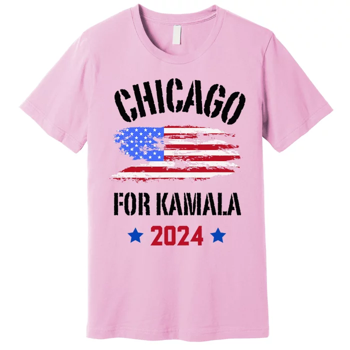 Chicago For Kamala 2024 Dnc Kamala Harris Supporter Premium T-Shirt