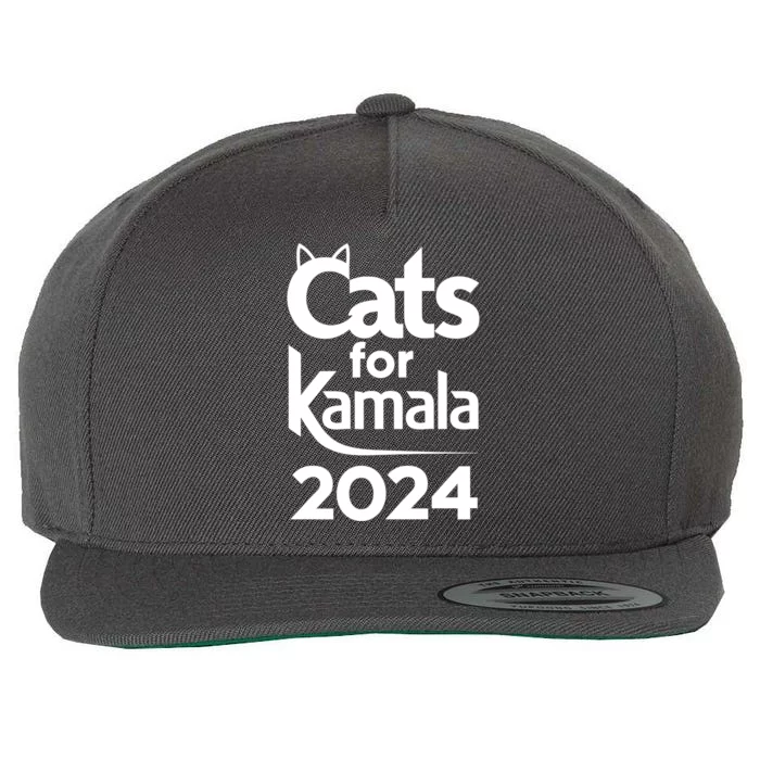 Cats For Kamala 2024 Funny Political Harris Supporter Wool Snapback Cap