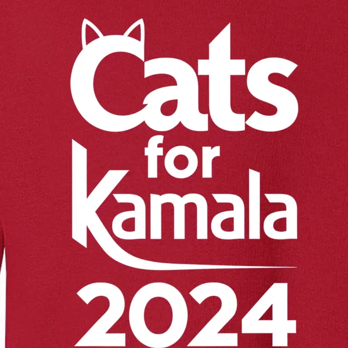 Cats For Kamala 2024 Funny Political Harris Supporter Toddler Sweatshirt