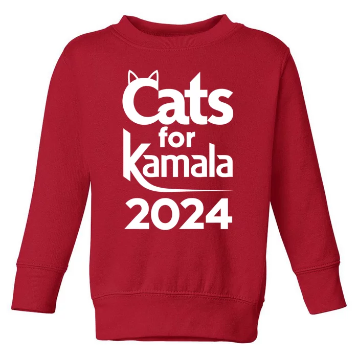 Cats For Kamala 2024 Funny Political Harris Supporter Toddler Sweatshirt