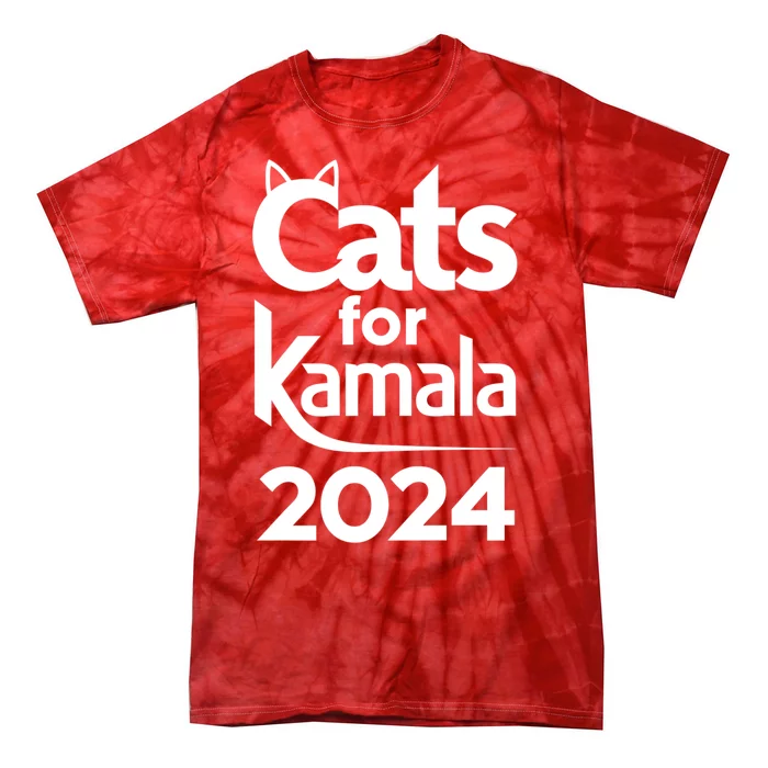 Cats For Kamala 2024 Funny Political Harris Supporter Tie-Dye T-Shirt