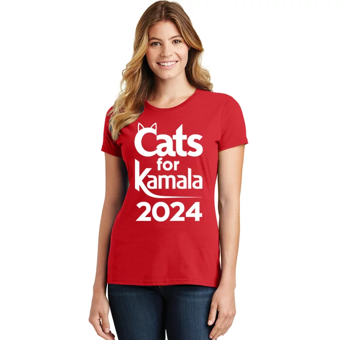 Cats For Kamala 2024 Funny Political Harris Supporter Women's T-Shirt