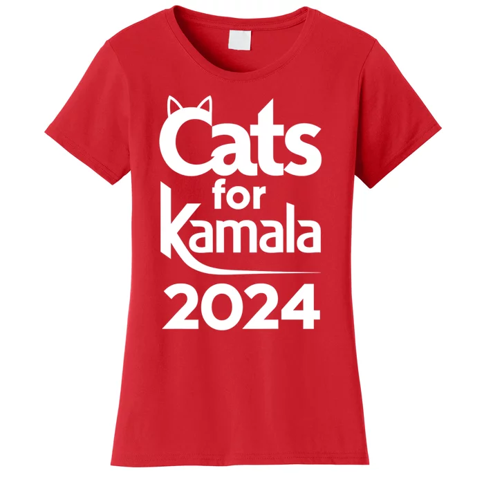 Cats For Kamala 2024 Funny Political Harris Supporter Women's T-Shirt