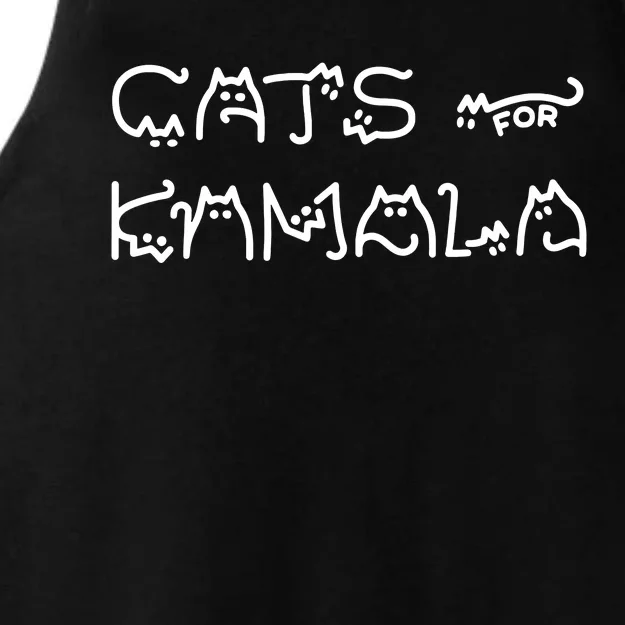 Cat For Kamala Kamala Harris Cat Lettering Positive Funny Ladies Tri-Blend Wicking Tank