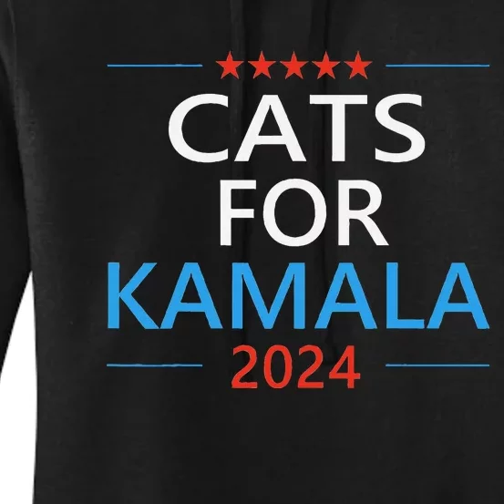 Cats For Kamala Harris 2024 Childless Cat Lady Jd Vance Women's Pullover Hoodie