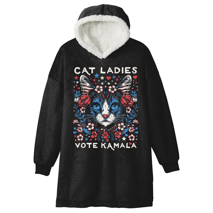 Cats For Kamala Hooded Wearable Blanket