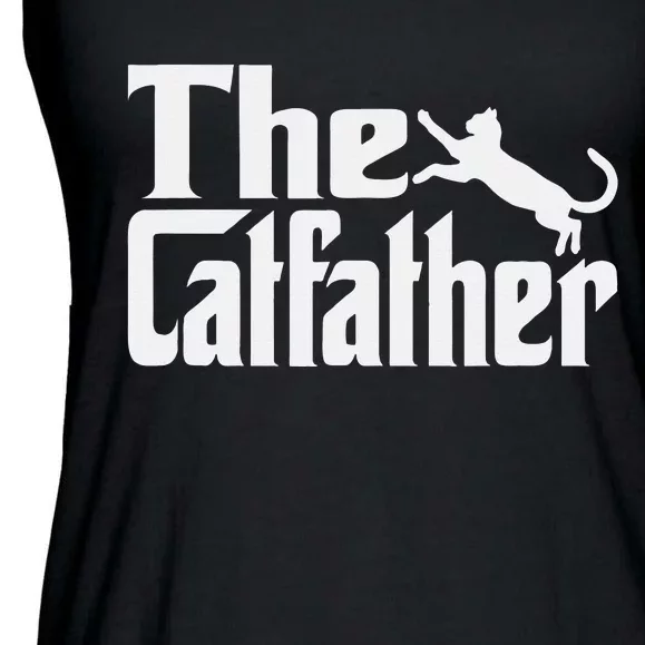 Cat Father Kitty Dad Fathers Day Meow Feline Ladies Essential Flowy Tank