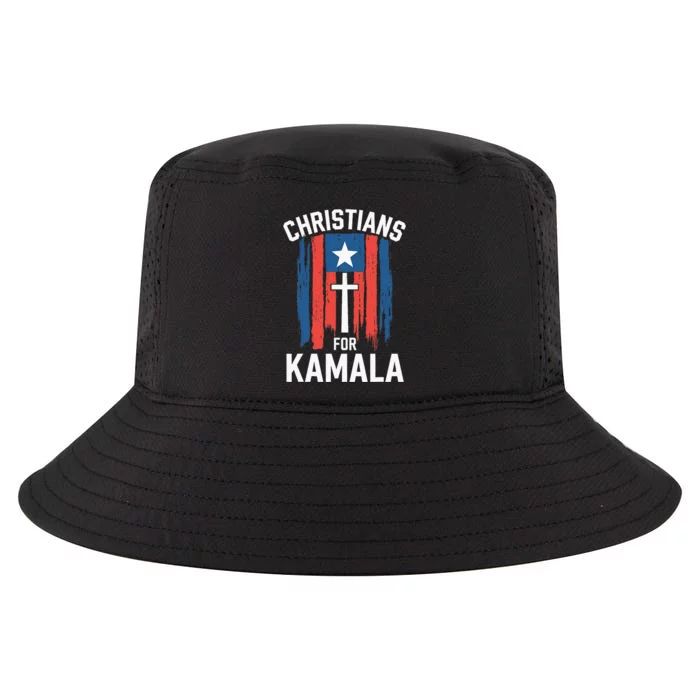 Christians For Kamala Patriotic American Harris Christians Cool Comfort Performance Bucket Hat