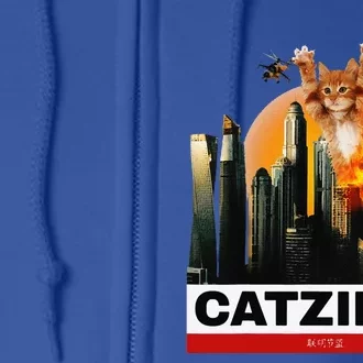 CATZILLA Funny Kitty For Cat Lovers To Halloween Full Zip Hoodie